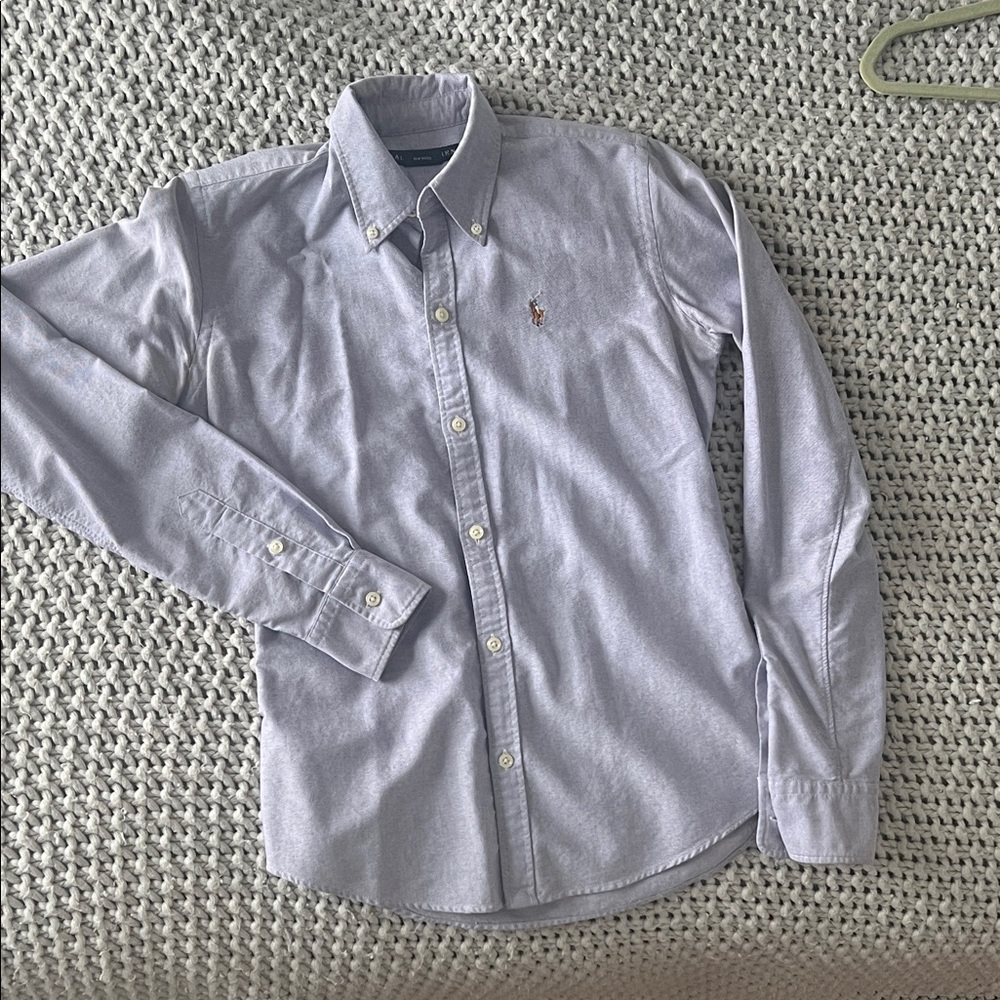 Ralph Lauren Women's Light Purple Button-Down Shirt